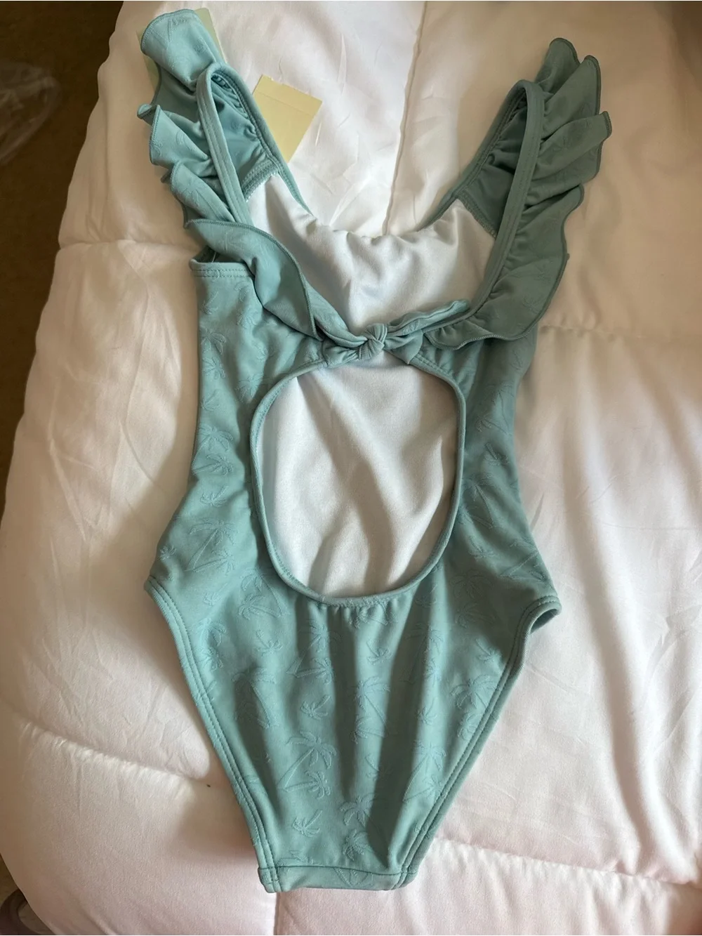 Gottex Kids swimsuit Palm Party Textured Square Neck Ruffle size 3T